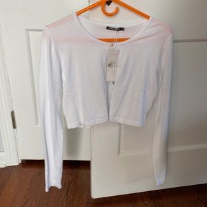 White cropped cardigan, size M